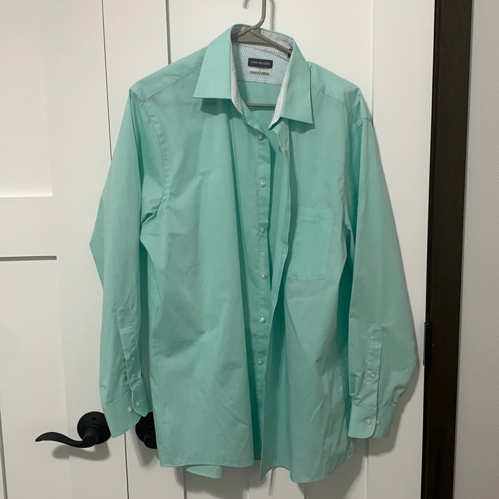 Light Green Regular Fit Stretch Button Up - image 1